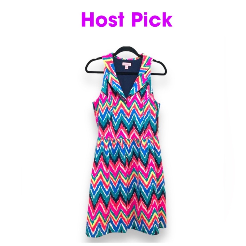 NWT Lilly Pulitzer Fluorescent Sherlynn Dress in Hearts a Flutter Pattern